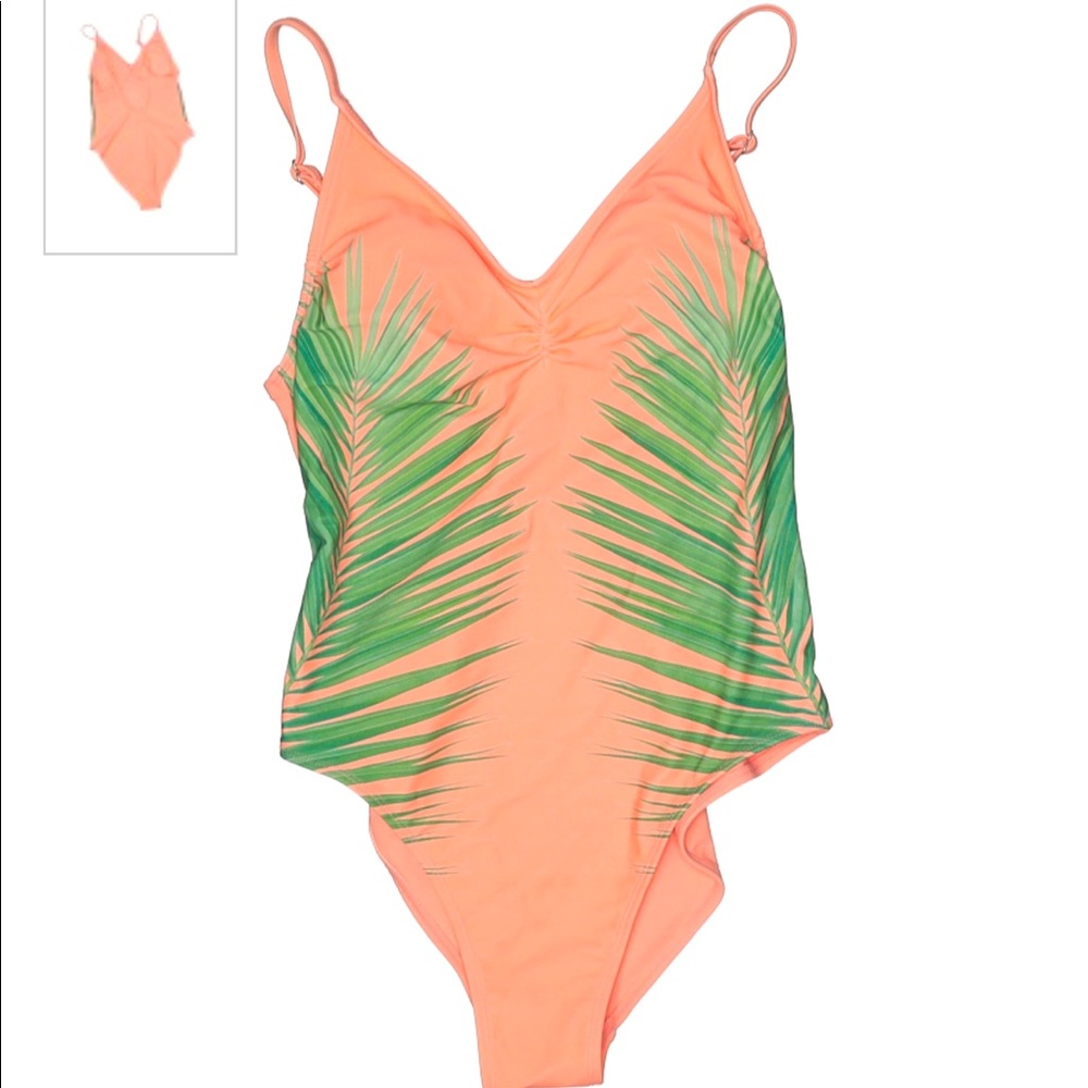 Target Xhilaration NWOT one piece swimsuit palms pink bikini low back